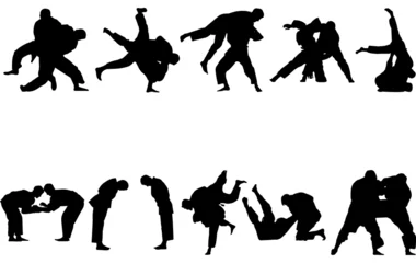 Foto op Plexiglas Judo silhouette vector © Loveleen