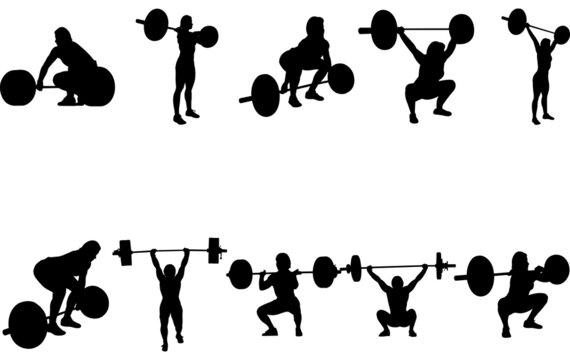 Woman Weightlifting silhouette vector