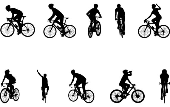 Cycling silhouette vector