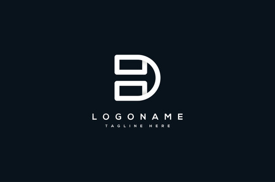 monoline dynamic letter HD DH logo design