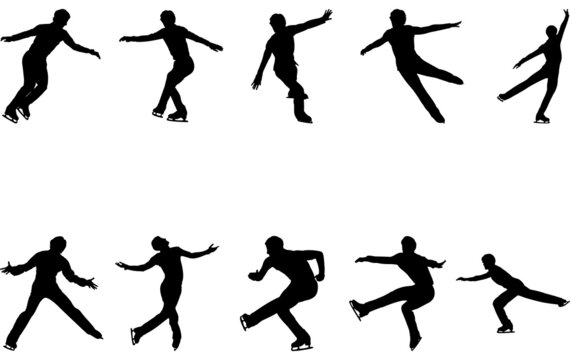 Man Figure skating silhouette vector