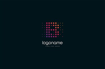 dot technology letter B logo design, initial matrix logo