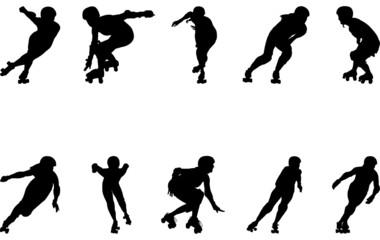 Roller derby girl silhouette vector
