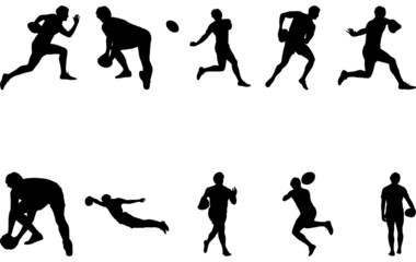Rugby league football silhouette vector