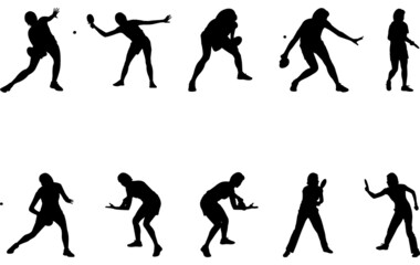 Woman Table tennis silhouette vector