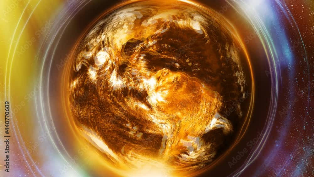 Poster planet earth in light circle, cosmic space background. computer