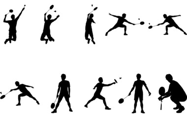 Man Badminton silhouette vector