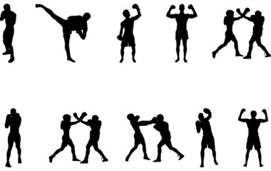 Man Boxing silhouette vector