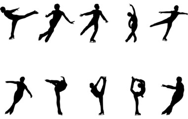 Man Ice Skating silhouette vector © Loveleen