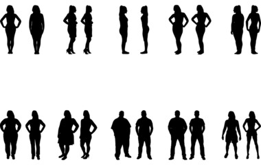 Weightloss Before and After Silhouette Vector