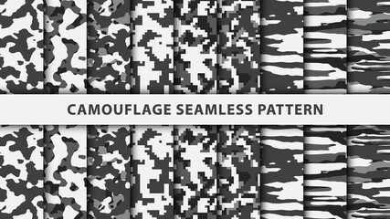 Military and army camouflage seamless pattern - obrazy, fototapety, plakaty