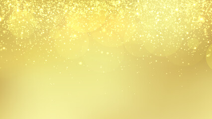 Obraz na płótnie Canvas Gold glitter vector background. Christmas and festive backdrop template with copy space.