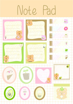 Mini bear note pad set