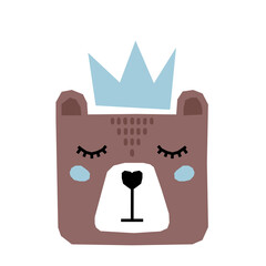 sleeping bear animal  character baby nursery element icon.