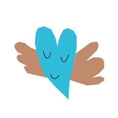 Obraz premium Childish handmade heart pattern background for design t shirt print.