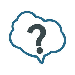 
Question mark speech bubble editable white background.