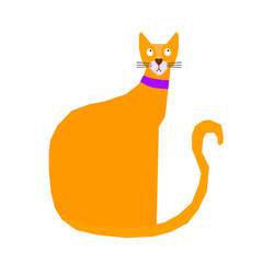 Cat character funny  cartoon handmade icon element.