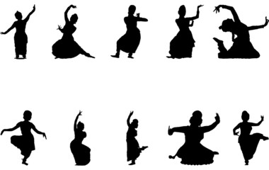 Kuchipudi Dance Silhouette Vector