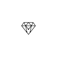 diamond, icon, design, concept, background template, black, white vector