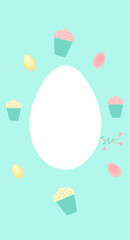Easter egg photo frame, illustration.