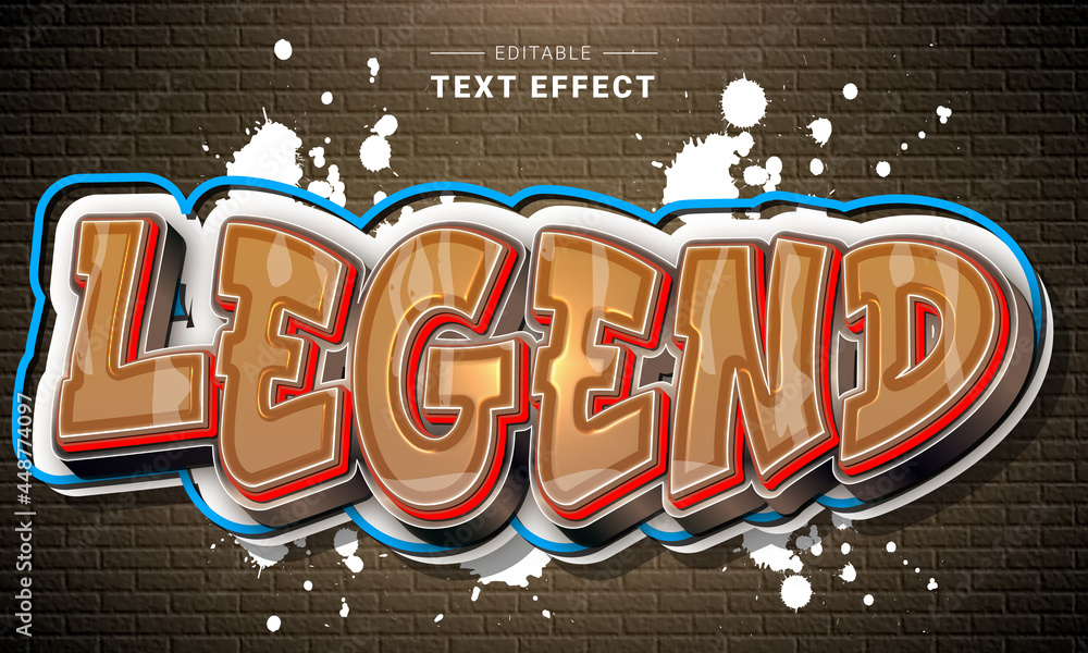 Poster editable text style effect - graffiti text style theme.