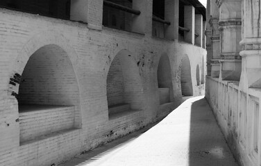 The texture of the old walls in the Astrakhan Kremlin.