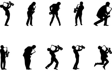 Saxophone Player  Silhouette vector cut files
