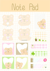 Mini bear note pad set