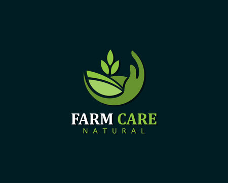 farm care logo creative design concept garden nature agriculture