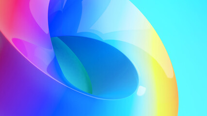 Abstract background work. mobius strip shapes on colorful background,3d rendering