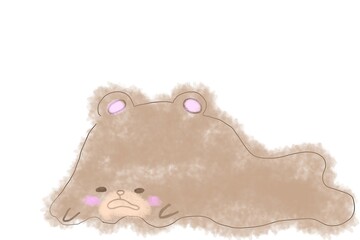 暑さに溶けるクマ