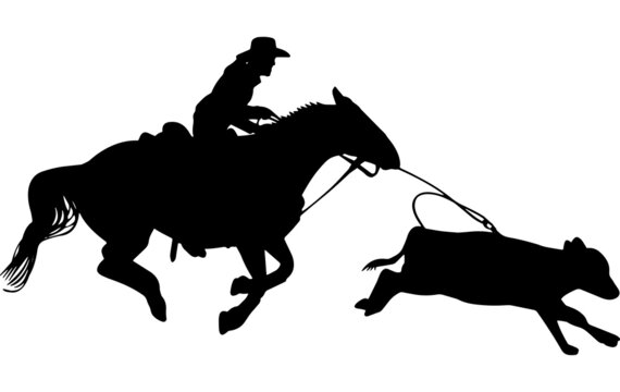 Breakaway Roping Vector Silhouette