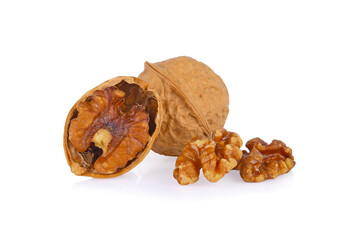 Walnut on isolated white background