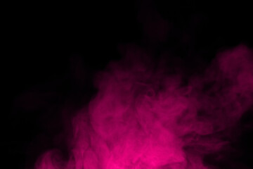 pink smoke steam isolated black background