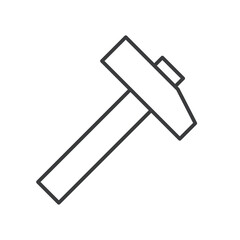 Outline editable hammer vector icon isolated on white transparent background. Building and repair tool Symbol.