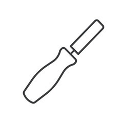 Editable outline putty knife vector icon isolated on white transparent background. Building and repair tool Symbol.