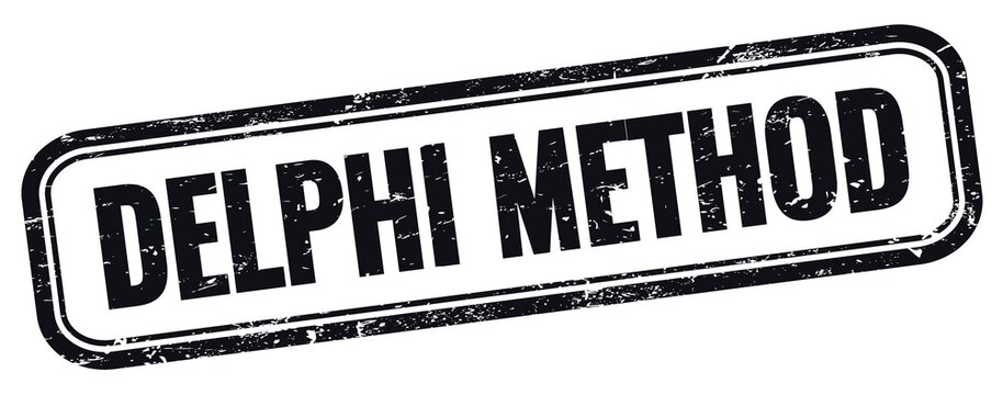 DELPHI METHOD text on black grungy vintage stamp.