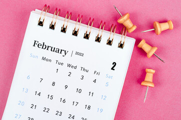 February calendar 2022.