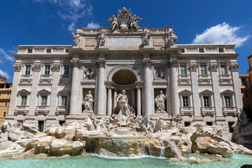 Fototapeta na wymiar Italy. Rome. Architectural and sculptural composition Trevi Fountain.