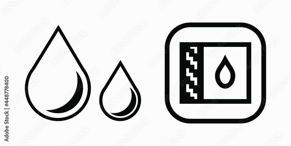 Poster blood drop icon isolated minimal single flat linear icon for application and info-graphic. commercia