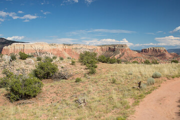 Panoramic View.
Scenic view of red rock formation at Ghost Ranch, Abiquiu, New Mexico.