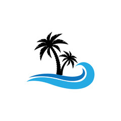 coconut tree logo icon design template vector