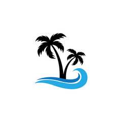 Fototapeta na wymiar coconut tree logo icon design template vector