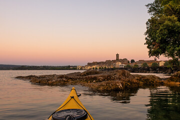 Marta al tramonto dal kayak