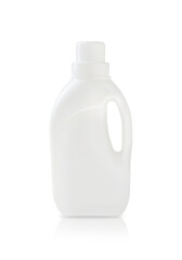 White plastic bottle mockup with handle isolated on a white background