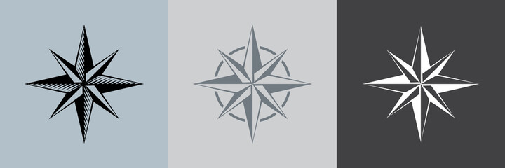 Fototapeta premium Compass icon set, wind rose. Modern simple design. Vector illustration EPS 10