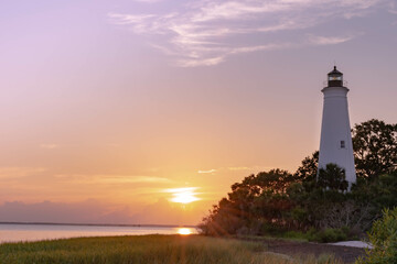 lighthouse at sunset