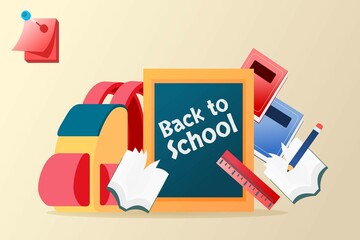 Illustration of an Back to school background vector suitable for multiple purpose