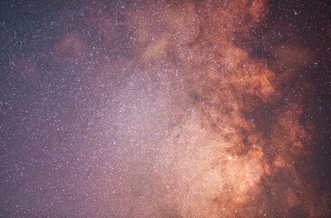 Beautiful bright close-up milky way galaxy,  deep sky. Space, astronomical background