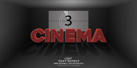 Editable text effect, Cinema text